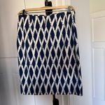 J. McLaughlin  Navy Blue White Skirt diamond high rise stretch Photo 3
