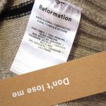 Reformation NWT Beckie in Barley Black Stripe Cashmere Collared Sweater L Photo 5