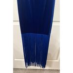NWT Taylor Royal Blue Velvet Fringe Cowl Neck Dress, Sz 8 Size M Photo 2