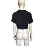 Peppermayo  Black Short Sleeve Cutout Crop Top Photo 3