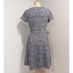 Talbots Women's Black White Paisley Print Short Sleeve Fit & Flare Dress Size 4 Photo 2