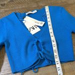 ZARA NWT  Blue Ruched Cut Out Knit Top Photo 13
