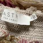 ASTR Revolve Dress S Cottagecore Off Shoulder Smocked Rose Olive Floral Mini Photo 6