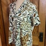 Vintage 80s patchwork print safari top Size L Photo 7