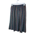 Vintage More Century Paisley Print Midi Skirt Pleated Bohemian Style Green Size L Photo 5