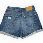 H&M Women’s Blue Distressed Denim Shorts High Waist Mom Shorts Size 4 Photo 1