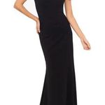 XScape NWT  Ruffle Off the Shoulder Scuba Crepe Gown Women's Black Size 14 Photo 0