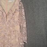 Mac Duggal Floral Applique Long Sleeve Illusion Gown Rose Pink Size 8 70224 Photo 5