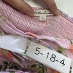 By the‎ River Dress Womens Large Pink Floral Puff Sleeve Tiered Midi Summer Boho Photo 3