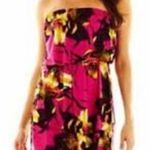 a.n.a  tropical strapless blouson dress size large Photo 1