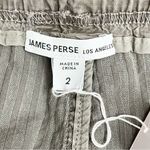 James Perse NWT Linen Blend Drawstring Shorts Size 2 | Medium $245 Olive Stripe Photo 5