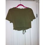 SheIn  Curve 1XL Olive Green V Neck Crop Top Photo 2