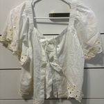 American Eagle  Tie Back Eyelet Crop Top NWT Photo 3