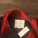 American Eagle Sherpa Buffalo Plaid Popover Jacket Red Black Size Small NWT Photo 3