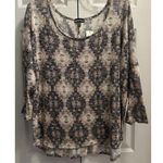 Kristin Nicole Geometric Patterned Semi Sheer Knit Blouse Size 3X NEW Photo 0