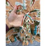 Label of Love Women's Tropical Vacation Resort Beach Print Drawstring Romper S Orange Photo 5