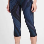 Athleta Mid-Rise Accelerate Geode Crop Zip Back Pocket Capri Legging Activewear Photo 0