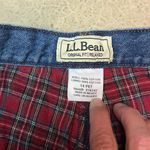 L.L. Bean Flannel Lined High Waist Mom Jeans Size 14 petite Fisherman Core C24 Blue Photo 3