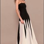 Pretty Little Thing Black Bandeau Contrast Chiffon Pleated Maxi Dress Photo 4