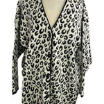 Maglia Donna Cardigan 2X Black White Animal Print Angora Wool Italy Sweater Size undefined Photo 0