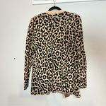 J.Crew  Leopard Cheetah Print Long Open Front Cardigan Size Medium Cotton Photo 2