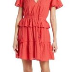 Nsr Kailani Dress Women's XS Extra Small Red Short Sleeve Tiered Ruffle Casual Photo 0