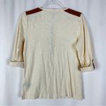Ralph Lauren | Lauren Jean Company Cream Rolled Sleeve Western Flare Henley Tee Photo 5