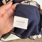 Tory Burch  Silk Navy and Cream Geometric Print Sleeveless Midi Dress Size 6 Photo 12