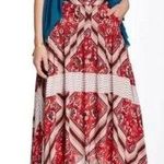 Free People  Paradise Handkerchief Pleated‎ Midi Skirt Size 2 Pockets Festival Photo 0