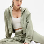 Athleta  XL Forever Fleece Crop Full Zip Hoodie Eucalyptus Photo 0