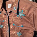 Western Shirt Panhandle Embroidered Slim Pearl Snap Shirt L Brown Size L Photo 1