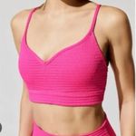 Carbon 38 Jacquard Sweetheart Bra in Neon pink with High Rise 7/8 Leggings NWOT S Photo 8