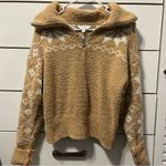 Snowflake Tan & White Sherpa Quarterzip Size XS Photo 1
