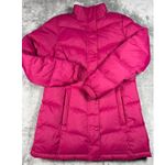 L.L.Bean Goose Down Puffer Coat Pink Full Zip Button Front XS Winter Jacket Photo 0