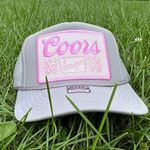 Coors NEW PINK  SnapBack / trucker hat- Pink and gray patch hat Photo 0