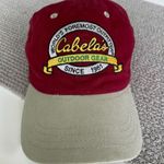 Cabela's Cabela’s Burgundy Red Khaki Tan Cotton Canvas Adjustable Back Baseball Hat Photo 0