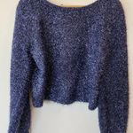 By Anthropologie Eyelash Pullover Sweater Tie Back Blue Women's Size Medium Photo 0