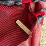 Talbots Fine Made in Italy Wool Blend Holiday Green and Red Plaid Fringe Scarf Photo 3