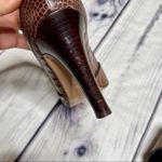 Theory Crocodile Embossed Leather Pump Open Toe Heels Women’s Size 38.5 Eur. Photo 5