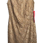 Connected Apparel NWT 8 P Tan Lace Sequin Sheath Dress Party Cocktail Photo 0