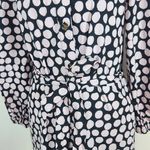 Who What Wear  Black and Pink Polka Dot Shirt Dress Size Medium Polka Dot Mini Photo 4