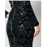 Venus  black long sleeve dress sequin floral detail mini little black dress 12 Photo 2