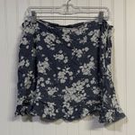 SO  slate blue floral circle flowy boho skirt women's size L Photo 0