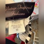 Pinup Couture Bella Vintage Gathered Swing Skirt in Black and White Mark Stripe Size M Photo 4