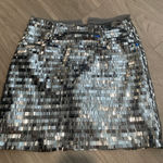 Glam  Silver Sequin Mini Skirt Photo 0