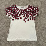 Diane Von Furstenberg  white, red & black cotton falling stones tee Photo 4