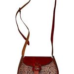 Hand Tooled Brown Leather Saddlebag Crossbody Purse Photo 0