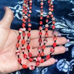 Vintage Uganda Paper Beads Multi Strand Necklace 24” Red Photo 3