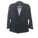 Smythe Black Mini Double Breasted Blazer Red Buttons Tailored Jacket Size 2 Photo 2