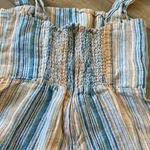 Reformation  Island Linen Romper in Marbella Striped Multi Color Size 4 Photo 9